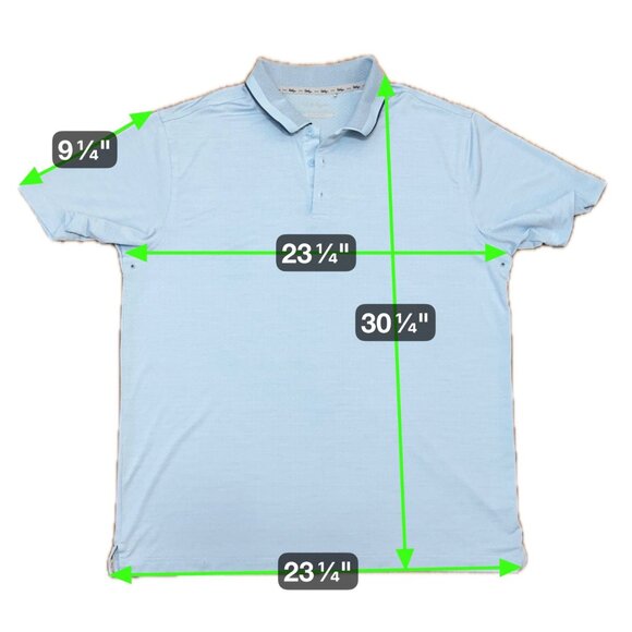 Walter Hagen Golf Polo Shirt Men XL Powder Blue Athletic Fit Stretch Performance - Picture 3 of 7